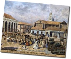 Plaza de Armas hacia 1850